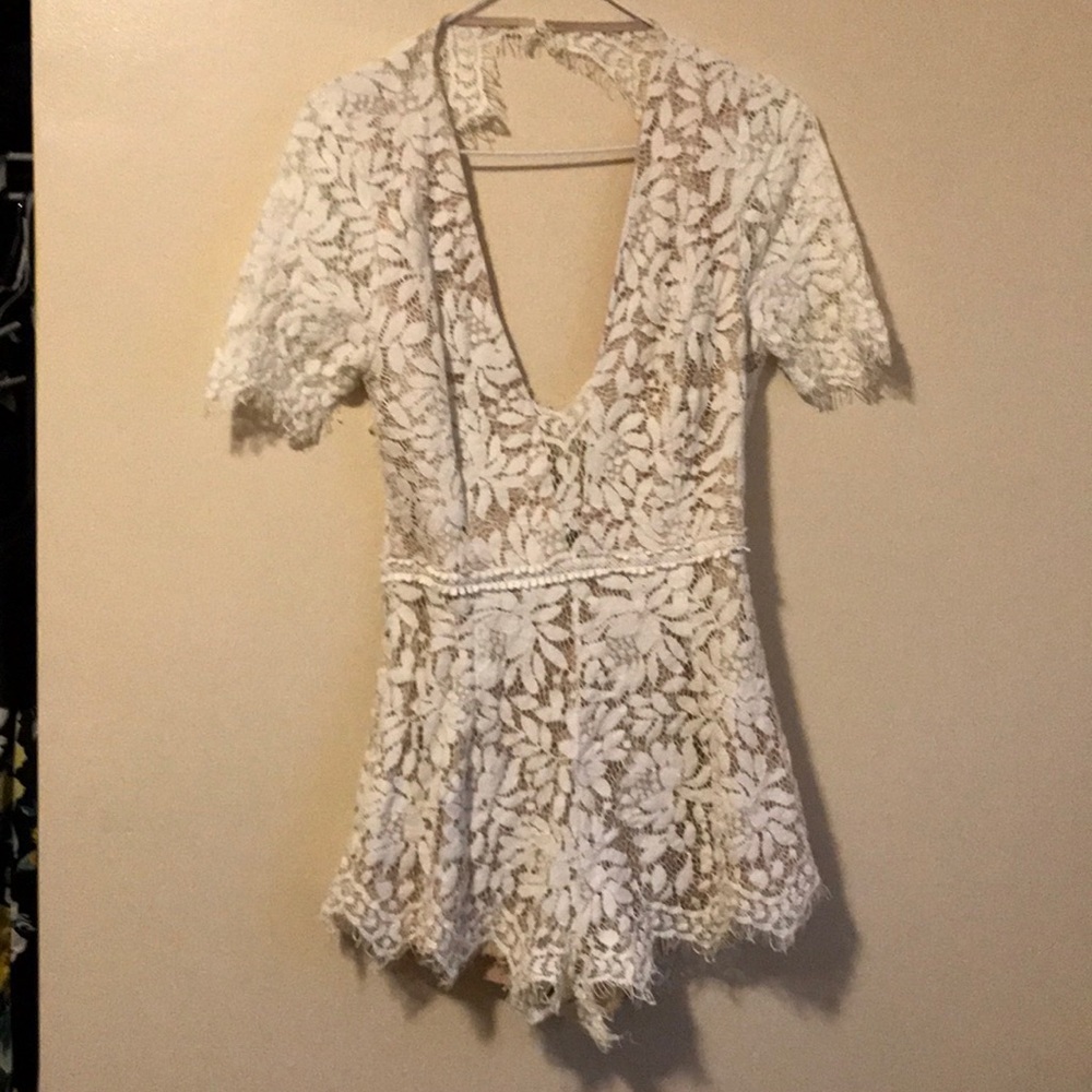 White lace romper